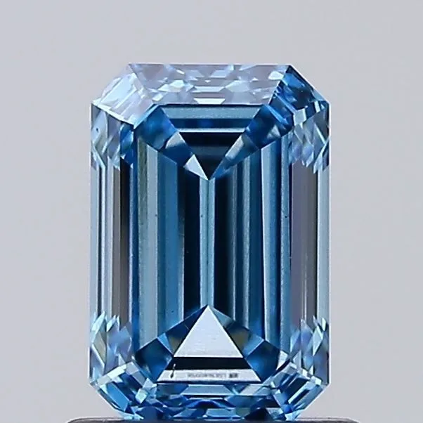 1.06ct EMERALD Fancy Vivid Blue VVS2 Coloured Lab diamond