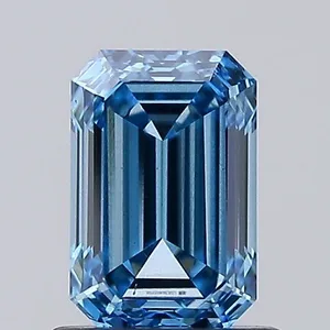 1.06ct EMERALD Fancy Vivid Blue VVS2 Coloured Lab diamond