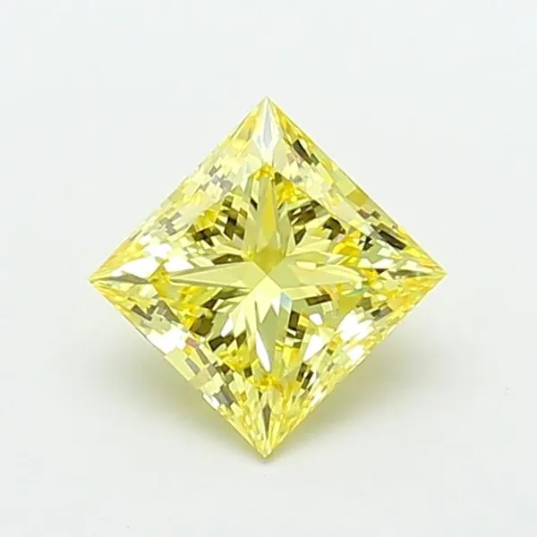2.72ct PRINCESS Fancy Yellow VS1 Coloured Lab diamond