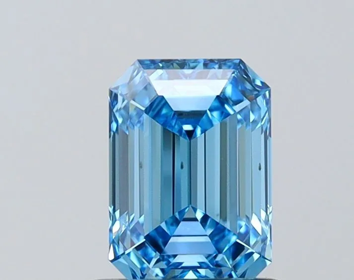 1.01ct EMERALD Fancy Vivid Blue VVS1 Coloured Lab diamond