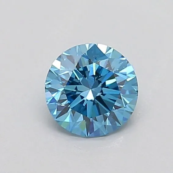 0.5ct ROUND Fancy Vivid Blue VS1 Coloured Lab diamond
