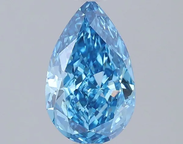 0.99ct PEAR Fancy Vivid Blue VVS2 Coloured Lab diamond