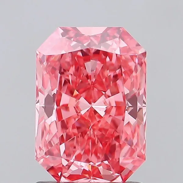 1.2ct RADIANT Fancy Vivid Pink VVS2 Coloured Lab diamond
