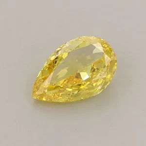 0.47ct PEAR Fancy Vivid Yellow VS1 Coloured Lab diamond
