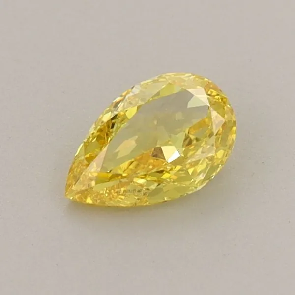 0.47ct PEAR Fancy Vivid Yellow VS1 Coloured Lab diamond