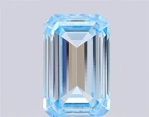 1.5ct EMERALD Fancy Intense Blue VS1 Coloured Lab diamond