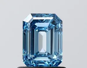 1ct EMERALD Fancy Vivid Blue VVS2 Coloured Lab diamond