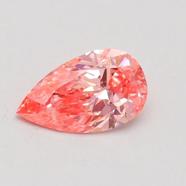 0.51ct PEAR Fancy Vivid Pink SI1 Coloured Lab diamond