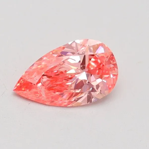 0.51ct PEAR Fancy Vivid Pink SI1 Coloured Lab diamond