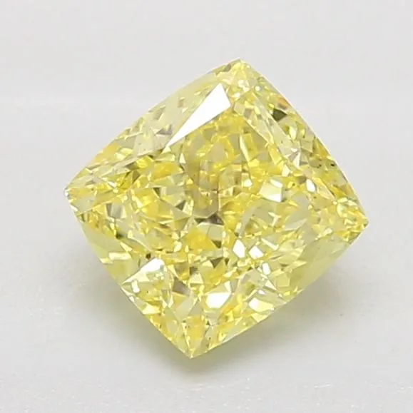 1.03ct CUSHION Fancy Intense Yellow VS2 Coloured Lab diamond