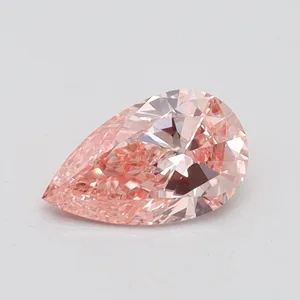 0.4ct PEAR Fancy Intense Pink VS2 Coloured Lab diamond