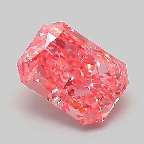 1.07ct RADIANT Fancy Vivid Pink VS1 Coloured Lab diamond