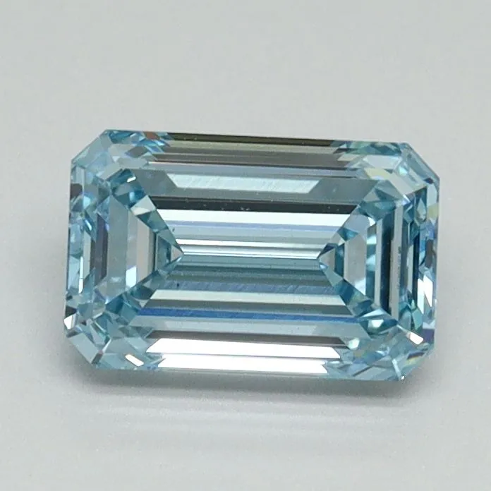 1.01ct EMERALD Fancy Vivid Blue VS1 Coloured Lab diamond