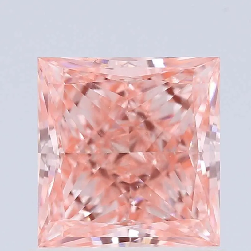 1.01ct PRINCESS Fancy Vivid Pink VS1 Coloured Lab diamond