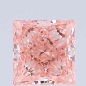 1.01ct PRINCESS Fancy Vivid Pink VS1 Coloured Lab diamond
