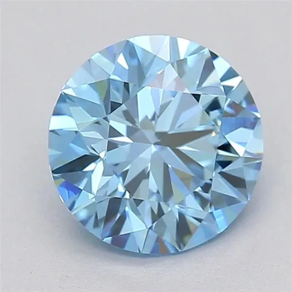 0.7ct ROUND Fancy Vivid Blue VVS2 Coloured Lab diamond