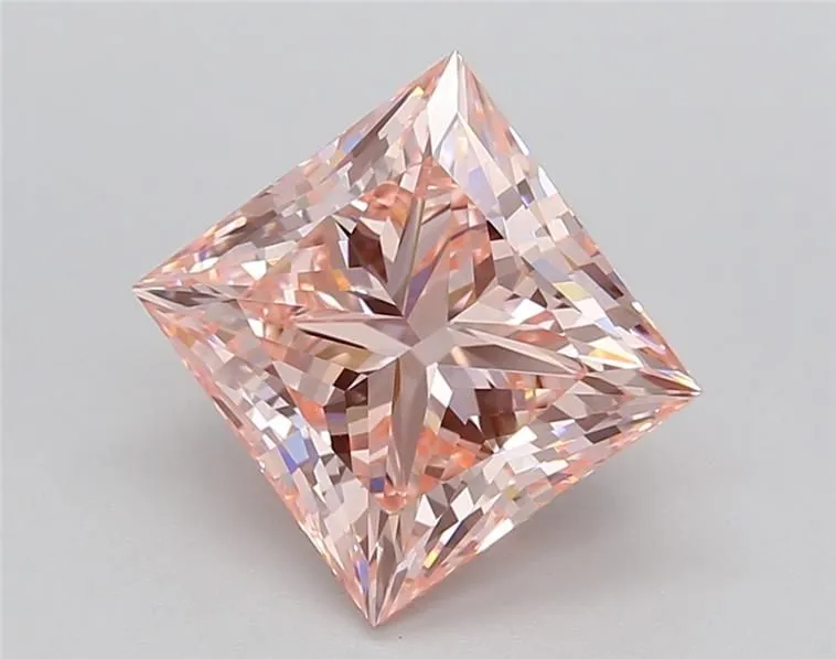 2.90ct PRINCESS Fancy Intense Pink VVS2 Coloured Lab diamond
