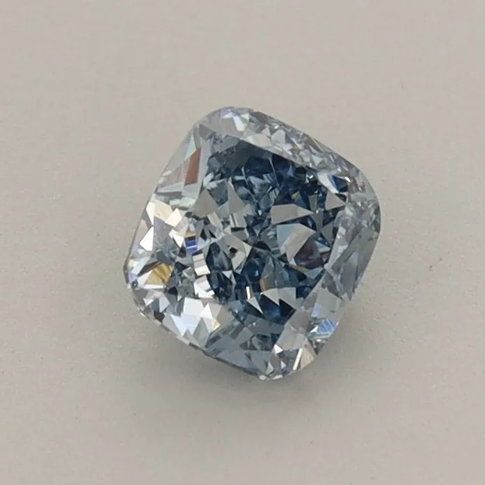 0.62ct CUSHION Fancy Vivid Blue VS1 Coloured Lab diamond