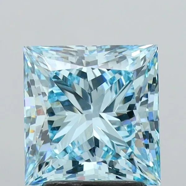 2.95ct PRINCESS Fancy Vivid Blue VS1 Coloured Lab diamond