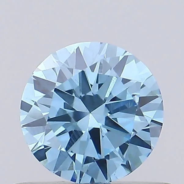 0.44ct ROUND Fancy Vivid Blue VVS2 Coloured Lab diamond