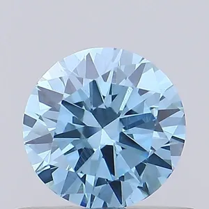 0.44ct ROUND Fancy Vivid Blue VVS2 Coloured Lab diamond