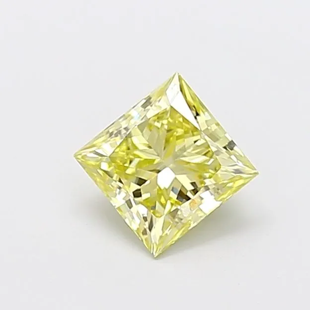 1.09ct PRINCESS Fancy Yellow VS2 Coloured Lab diamond