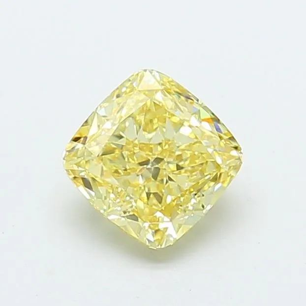 1.10ct CUSHION Fancy Yellow VVS2 Coloured Lab diamond
