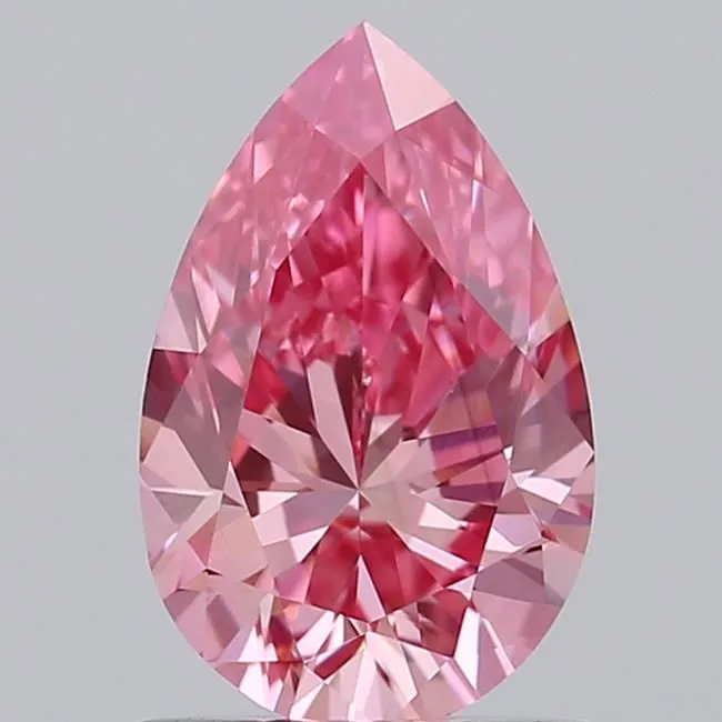 0.83ct PEAR Fancy Vivid Pink VS2 Coloured Lab diamond