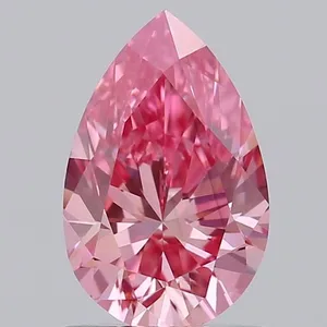 0.83ct PEAR Fancy Vivid Pink VS2 Coloured Lab diamond