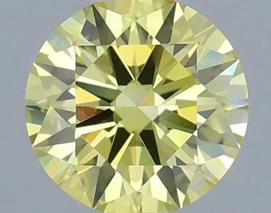 0.45ct ROUND Fancy Vivid Yellow VVS2 Coloured Lab diamond