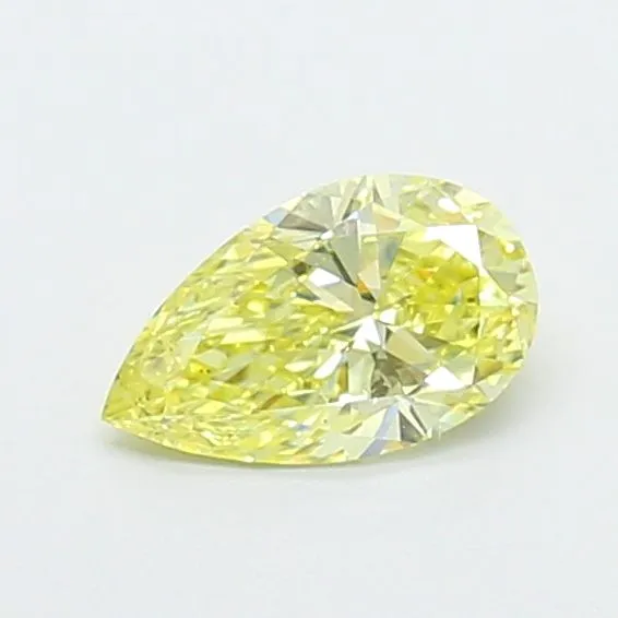 0.56ct PEAR Fancy Intense Yellow VS1 Coloured Lab diamond