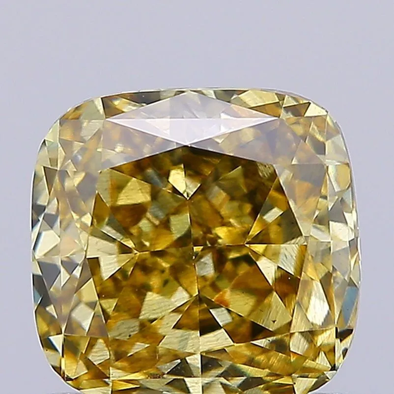1.03ct CUSHION Fancy Vivid Yellow SI1 Coloured Lab diamond