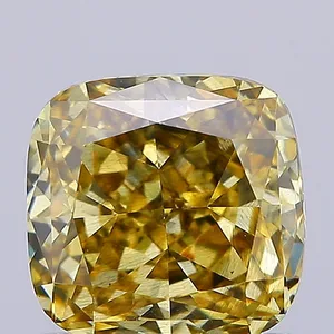 1.03ct CUSHION Fancy Vivid Yellow SI1 Coloured Lab diamond