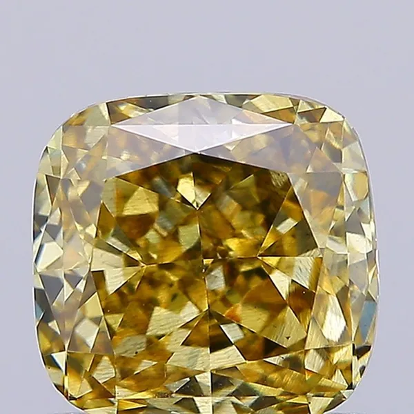1.03ct CUSHION Fancy Vivid Yellow SI1 Coloured Lab diamond