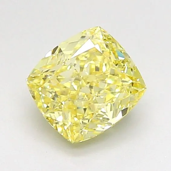 1.01ct CUSHION Fancy Yellow VS2 Coloured Lab diamond