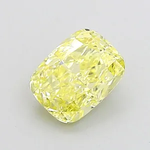 1.25ct CUSHION Fancy Intense Yellow VS1 Coloured Lab diamond