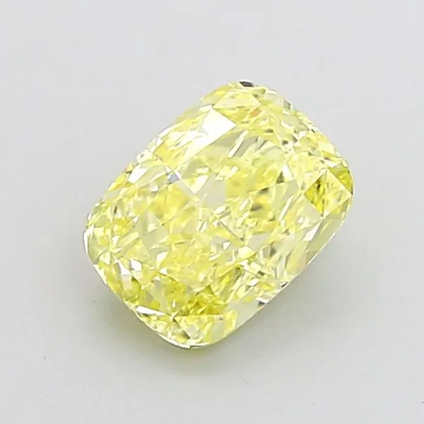 1.25ct CUSHION Fancy Intense Yellow VS1 Coloured Lab diamond