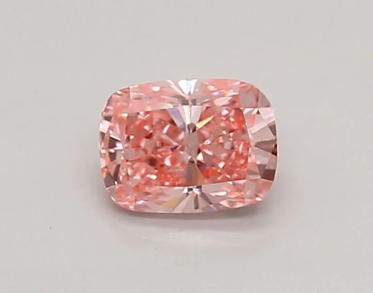 0.53ct CUSHION Fancy Vivid Pink VVS2 Coloured Lab diamond