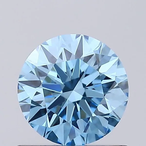 0.62ct ROUND Fancy Vivid Blue VVS2 Coloured Lab diamond