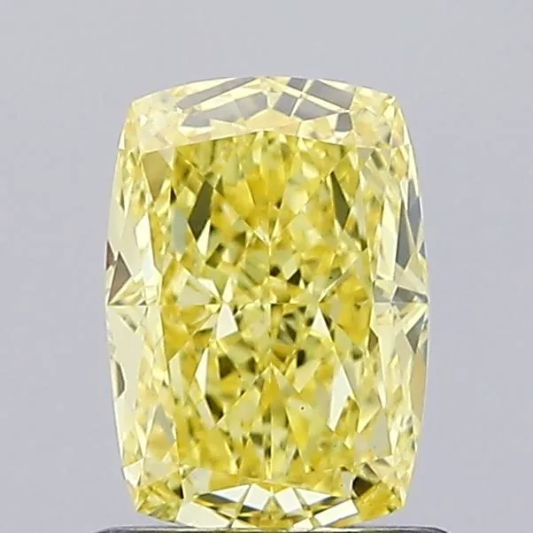 1.13ct CUSHION Fancy Intense Yellow VS1 Coloured Lab diamond