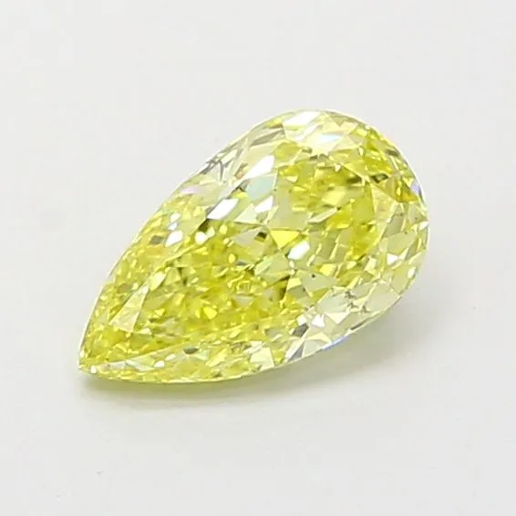 0.75ct PEAR Fancy Intense Yellow VS2 Coloured Lab diamond