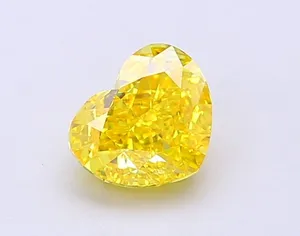 1.11ct HEART Fancy Vivid Yellow VVS2 Coloured Lab diamond