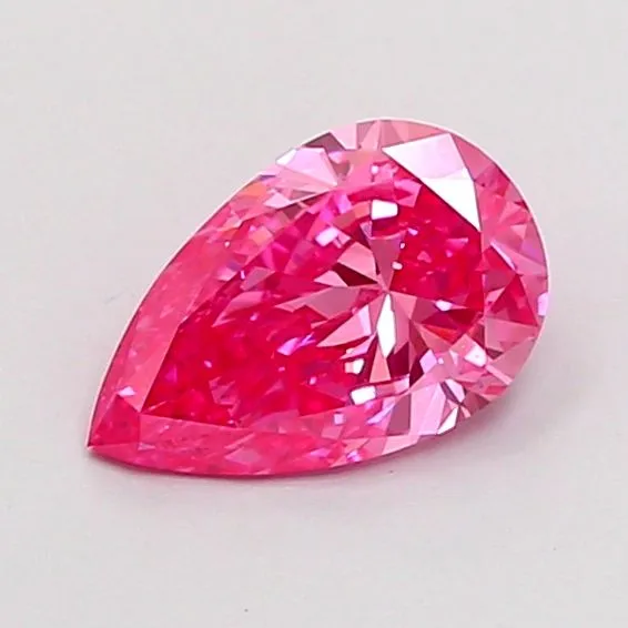 0.88ct PEAR Fancy Vivid Pink VS1 Coloured Lab diamond