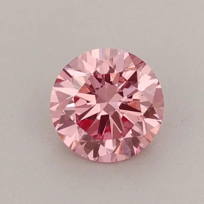 0.60ct ROUND Fancy Vivid Pink VVS2 Coloured Lab diamond