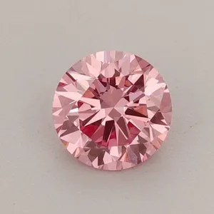 0.6ct ROUND Fancy Vivid Pink VVS2 Coloured Lab diamond