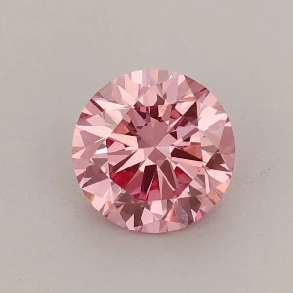 0.6ct ROUND Fancy Vivid Pink VVS2 Coloured Lab diamond