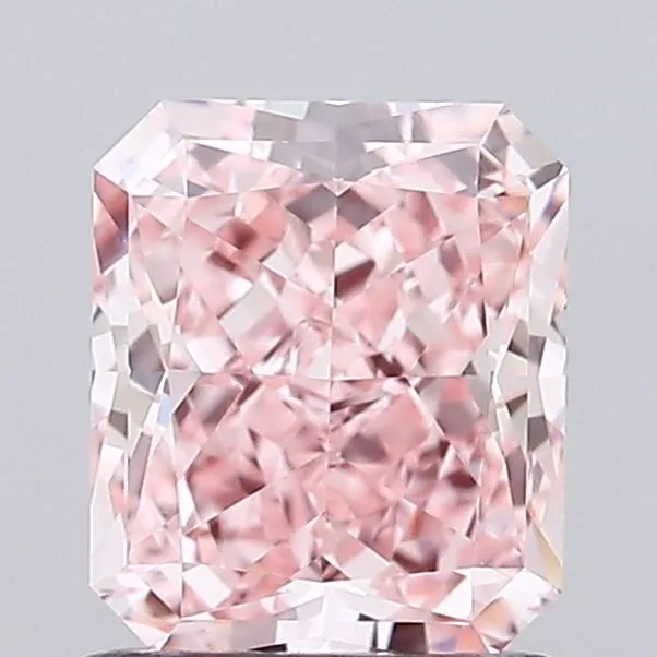 1.09ct RADIANT Fancy Vivid Pink VVS2 Coloured Lab diamond