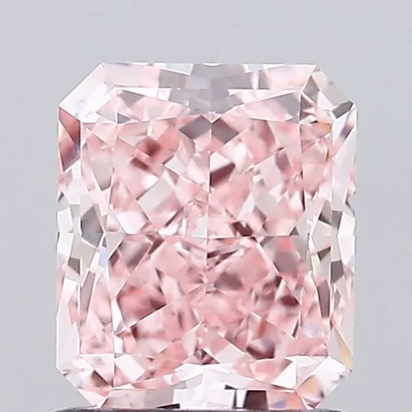 1.09ct RADIANT Fancy Vivid Pink VVS2 Coloured Lab diamond