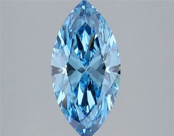 2ct MARQUISE Fancy Vivid Blue VS1 Coloured Lab diamond
