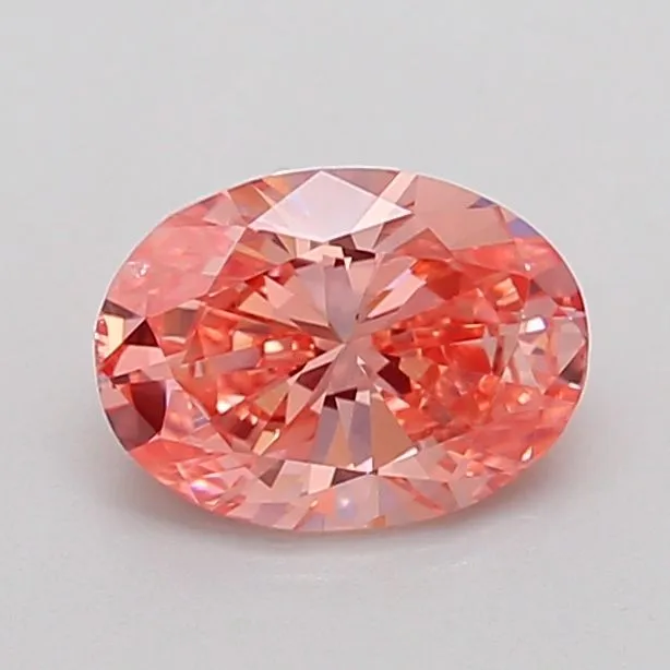 0.98ct OVAL Fancy Vivid Pink SI1 Coloured Lab diamond